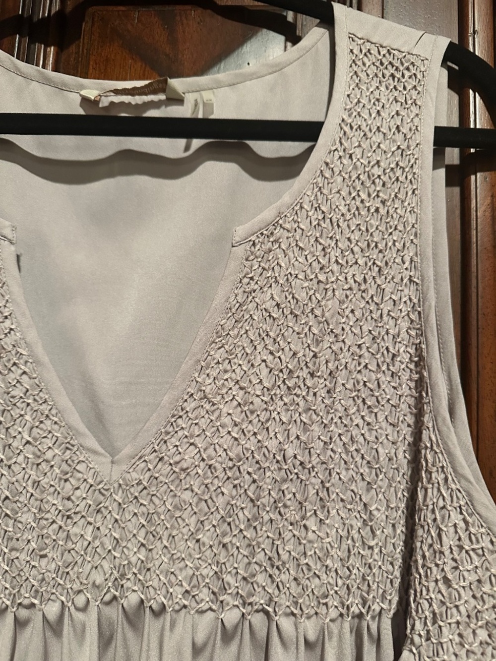 SOFT SURROUNDINGS FLAW 2X light lilac lavender SMOCKED & silky nightgown POCKETS - Picture 4 of 11